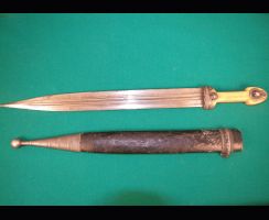 НОВИНКА: Кинжал кавказский. 19 век. Детали ножен - серебро. Рукоять - кость.